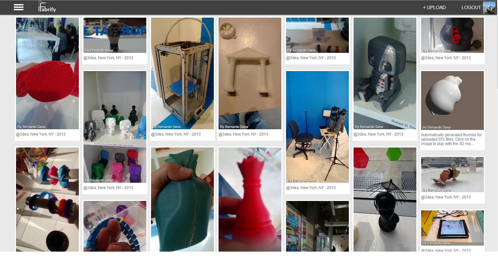 Fabrify - the marketplace gallery of user-uploaded 3D printed objects, live in 2014